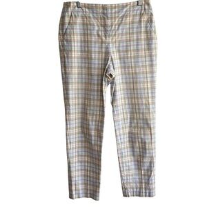 Talbots Crop Pants Stretch Multicolor Plaid Women's Size 8 Made in Hong Kong